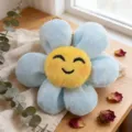 Ciondolo girasole sorridente peluche blu ciondolo borsa simpatico giocattolo fiore regalo bambini - Ciondolo Girasole Blu Cielo