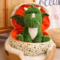 Niedliches Dinosaurier Plueschtier mit Einnest Bett, weiche Kuschelpuppe fuer Kinder - Dinosaurier 20+Ei 25cm / Klein (0.29kg) / Grün