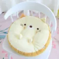 Cute cartoon cat plush round chair cushion soft comfortable stuffed animal floor seat pad - Yellow Hedgehog