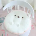Cute white bear plush chair cushion round soft seat pad for home office bedroom decor - White Bear