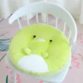 Cute green cartoon animal plush round seat cushion detail, soft comfy chair pad for home decor - Green Frog
