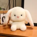 Simpatico giocattolo di peluche di coniglio bianco con orecchie lunghe, bambola morbida SKU - Coniglio Bianco