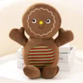 Cute gingerbread man plush toy pillow, soft stuffed doll for Christmas tree decor and gifts. - 17cm / Chocolate Gingerbread Man
