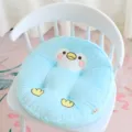 Blue round plush cushion cute cartoon penguin chair pad soft fluffy floor pillow seat mat - Blue Penguin