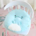 Blue cartoon animal round plush chair cushion cute fluffy seat pad for home decor - Blue Dinosaur