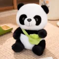 Mignon panda en peluche avec sac bandoulière vert animal en peluche doux cadeau enfant. - 25cm