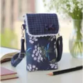 Sac bandouliere en coton style pastoral avec imprime floral, ideal pour un usage quotidien. - Floral 3 Couches - Bleu Roi