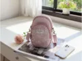 Borsa a tracolla floreale rosa da donna, piccola borsa cellulare multistrato con comodo cinturino. - Rosa chiaro