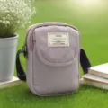 Borsa a tracolla minimalista in nylon da donna, pochette per telefono casual quotidiana. - Grigio高级