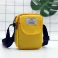 Borsa a tracolla gialla in nylon per cellulare, piccola borsa quotidiana elegante e minimalista. - Giallo