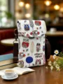 Cute Owl Print Crossbody Cell Phone Bag Waterproof Fabric Women Shoulder Bag New - Owl - White