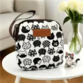Zwart-witte katten print opbergtas, draagbare cosmetische tas en make-up organizer. - Kattenkop Zuiver Wit