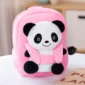 Zaino in peluche panda rosa carino per bambini, borsa scolastica morbida per uso quotidiano. - Zaino Panda / Rosa