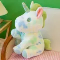 Farbenfrohes Einhorn Plueschspielzeug, weiche Stofftier Puppe, niedliches Geschenk fuer Kinder. - 26cm / Grünes Gradient Einhorn
