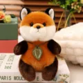 Cute plush fox stuffed animal toy soft doll with leaf tag cozy home decor gift for kids - Beibei Fox