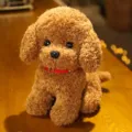 Brown plush toy cute sitting poodle dog doll soft stuffed animal children gift present. - 22cm (240g) / Dark Brown