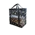 Cesta para ropa plegable de malla con bonito diseño de margaritas, gran capacidad. - Girasol / Extragrande / Negro
