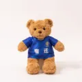 Cute plush teddy bear toy wearing a blue soccer jersey, perfect fan gift and souvenir. - Suqian Bear