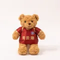 Plush teddy bear doll wearing a red football jersey with custom team logo and text detail. - Lianyungang Bear