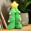 Plush Christmas tree toy with yellow star and colorful pom-poms, festive holiday decor. - Pom Pom Christmas Tree 20cm
