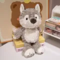 Gray wolf plush toy cute animal stuffed doll children soothing companion soft fluffy gift toy - 25cm / Wolf