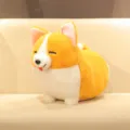 Χαριτωμένο χοντρό corgi λούτρινο παιχνίδι μαλακό ζωάκι μαξιλάρι για δώρο παιδιών διακόσμηση σπιτιού - Μάτια που αναβοσβήνουν / 38x28cm