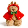 Kerst Rendier Teddybeer Pluche Speelgoed Met Rode Capuchon En Schattige Pop Cadeau - Rode Eland Cape Beer / 22cm