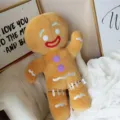 Cute gingerbread man plush toy soft cute stuffed doll children companion pillow gift - 30cm