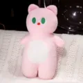 Pink cat plush toy long sleeping pillow, cute big green eyes stuffed doll for gift. - 70cm / Pink