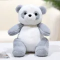 Peluche de panda gris tierno animal de tela suave muneca detalle vista para ninos - Panda Gris