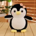 Simpatico peluche pinguino con fiocco rosa, morbida bambola animale di peluche regalo. - Pinguino con Bavaglino / 20cm
