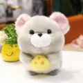 Lindo juguete de peluche de ratón animal de peluche con queso muñeca suave para regalo - Ratón glotón