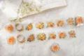 Set decoratieve PET-plakbandstickers met bloemen, vintage dagboekbenodigdheden voor knutselen. - Oranje Roos