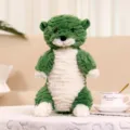 Cute green and white plush otter toy, soft stuffed animal doll for kids and home decor. - 26 cm Pack / Green and White