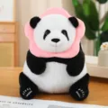 Lindo peluche de panda con cuello de flor rosa muñeco de peluche suave regalo para niños - Panda de Flor Rosa