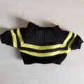 Knitted sweater for plush toys, black and yellow striped doll clothes, cute toy apparel. - Black And Yellow Striped Sweater