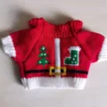 Christmas knitted sweater for doll plush toy, cute red and white holiday clothes for cute figures. - Christmas Tree