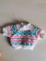 Cute mini knitted doll sweater with colorful Nordic pattern for plush toy dress up. - Floral Sweater Style