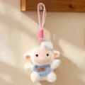 Süßes flauschiges Schaf Plüsch Anhänger Schlüsselanhänger Tasche Deko Geschenk für Mädchen. - Koch Kleines Schaf