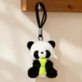 Süßer Panda Plüschtier Schlüsselanhänger, weicher Stofftier Anhänger für Taschen. - Panda mit Bambus