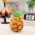 Süßer flauschiger Plüsch Ananas Schlüsselanhänger Frucht Taschen Anhänger Plüschspielzeug - Ananas
