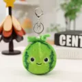 Süßer grüner Frucht Plüsch Schlüsselanhänger für Damen, weiche Stofftier Tasche Anhänger Ring. - Wassermelone