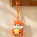 Süßer orangefarbener Fuchs Plüschtier Schlüsselanhänger, weicher Anhänger für Taschen. - Ananas Fuchs