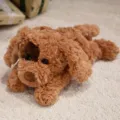 Cute soft lying puppy plush toy teddy dog doll for kids comforting companion brown variant - Brown / 28cm (0.25kg)