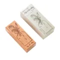 Momoe Maiglöckchen Buchenholz Gummistempel mit elegantem floralen Verpackungsbox Design. - 4 Maiglöckchen