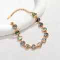 Vergoldetes herzförmiges Amulett Perlmutt Armband elegante Damen Schmuckaccessoires - Herz / bunt
