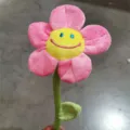Simpatico peluche girasole sorridente bambola fiore cartone animato morbido cuscino regalo. - Rosa / 30cm
