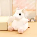 Süßes weißes Plüsch-Einhorn Spielzeug mit rosa Horn und Hufen, perfektes weiches Kuscheltier. - 12cm Anhänger / Einhorn
