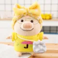 Cute plush pig toy detail showing yellow sweater and glasses for lovely gift collection. - Yellow Umbrella Style