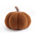 Cojín de calabaza de felpa marrón, suave almohada rellena para sofá y bonita decoración. - 28x28cm / Tostado
